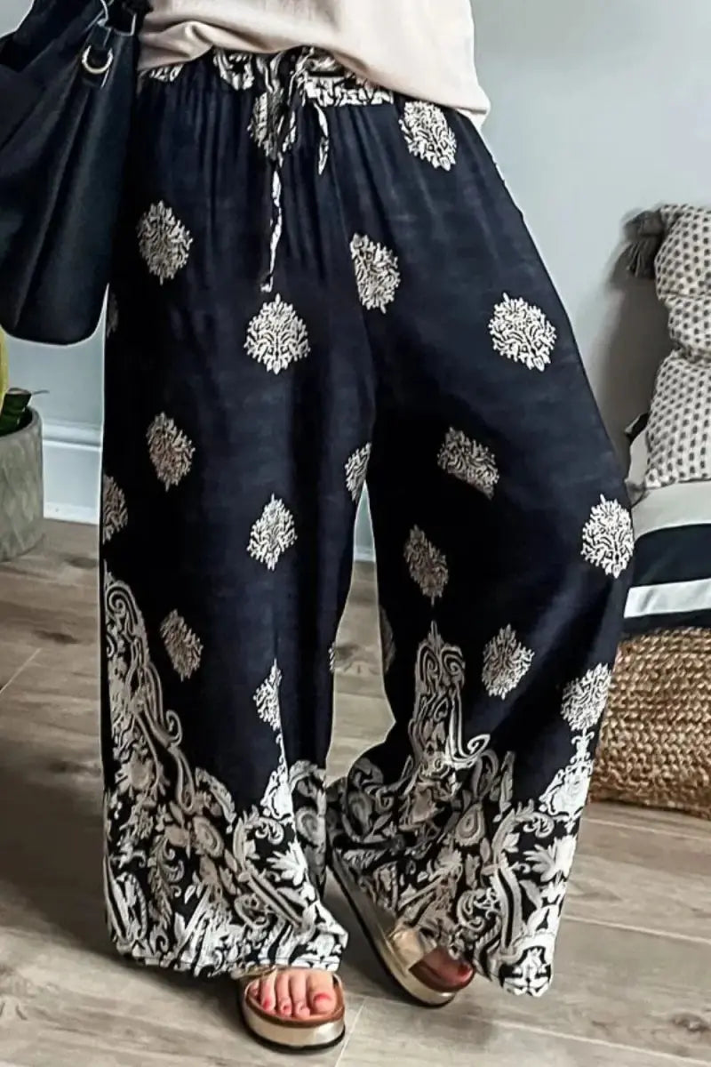 Stylish Printed Wide Leg Pants for Comfortable Wear - Love Salve